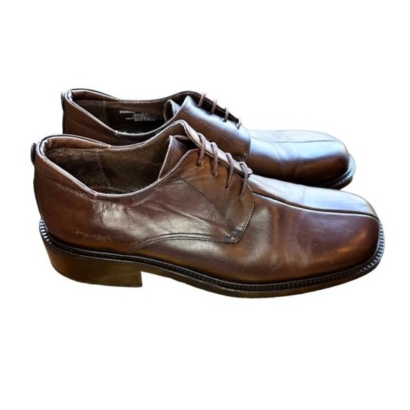HTF BrassBoot Mens Leather Derby Shoes Brown Size 10 Plain Toe - Picture 1 of 7